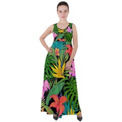 Tropical Adventure Empire Waist Velour Maxi Dress