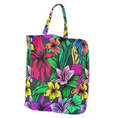 Neon Hibiscus Giant Grocery Tote