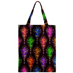 Abstract Background Colorful Leaves Purple Zipper Classic Tote Bag