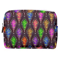 Abstract Background Colorful Leaves Purple Make Up Pouch (medium)