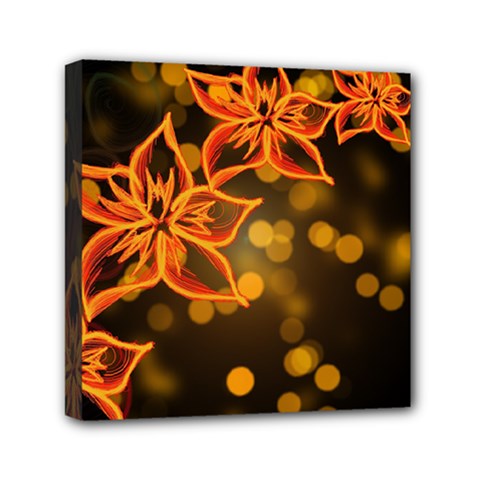 Flowers Background Bokeh Leaf Mini Canvas 6  X 6  (stretched) by Mariart