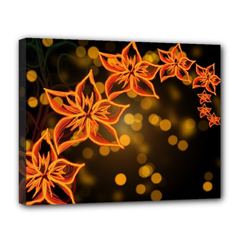 Flowers Background Bokeh Leaf Canvas 14  X 11  (stretched) by Mariart