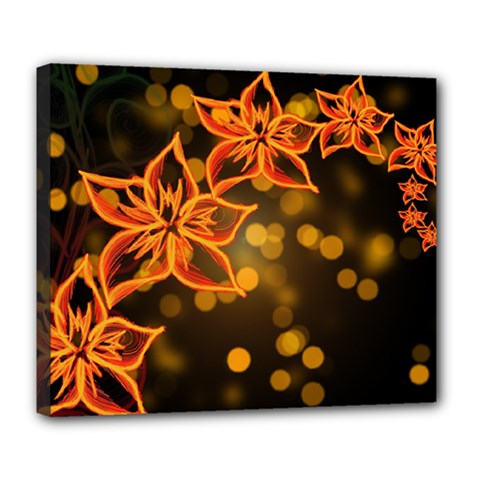 Flowers Background Bokeh Leaf Deluxe Canvas 24  X 20  (stretched) by Mariart