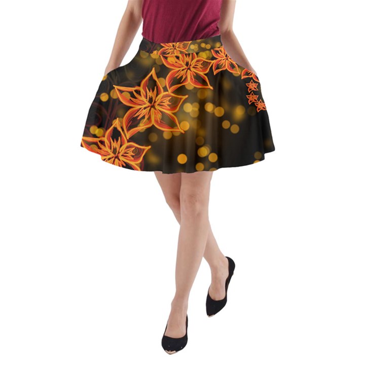 Flowers Background Bokeh Leaf A-Line Pocket Skirt