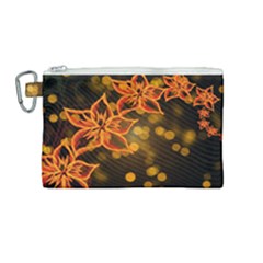 Flowers Background Bokeh Leaf Canvas Cosmetic Bag (Medium)