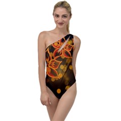 Flowers Background Bokeh Leaf To One Side Swimsuit by Mariart