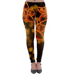 Flowers Background Bokeh Leaf Lightweight Velour Leggings