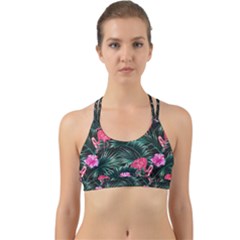 Rose flamingos Back Web Sports Bra