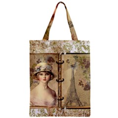 Vintage Design - Paris Zipper Classic Tote Bag by WensdaiAmbrose