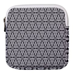 Black And White Filigree Mini Square Pouch