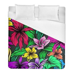 Neon Hibiscus Duvet Cover (full/ Double Size) by retrotoomoderndesigns