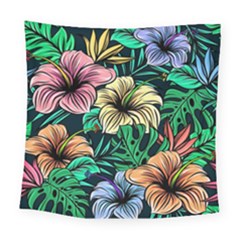 Hibiscus Dream Square Tapestry (large) by retrotoomoderndesigns