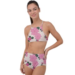 Floral Vintage Flowers Wallpaper High Waist Tankini Set by Mariart