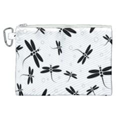 Dragonflies Pattern Canvas Cosmetic Bag (xl) by Valentinaart