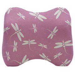 Dragonflies Pattern Velour Head Support Cushion by Valentinaart