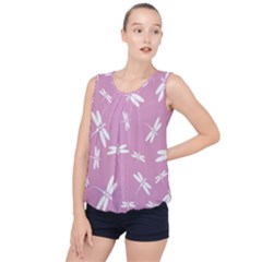 Dragonflies Pattern Bubble Hem Chiffon Tank Top by Valentinaart