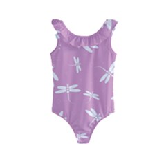 Dragonflies Pattern Kids  Frill Swimsuit by Valentinaart