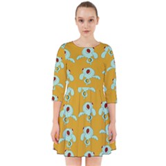 Squidward In Repose Pattern Smock Dress by Valentinaart