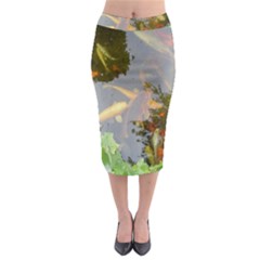 Koi Fish Pond Midi Pencil Skirt by StarvingArtisan