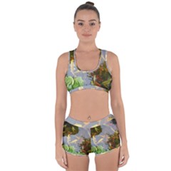 Koi Fish Pond Racerback Boyleg Bikini Set