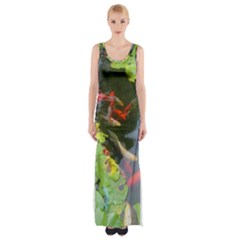 Koi Fish Pond Maxi Thigh Split Dress by StarvingArtisan