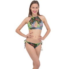 Koi Fish Pond Cross Front Halter Bikini Set by StarvingArtisan