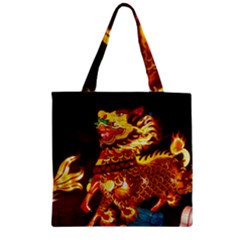 Dragon Lights Zipper Grocery Tote Bag by Riverwoman