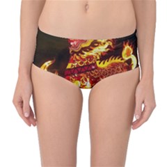 Dragon Lights Mid-waist Bikini Bottoms