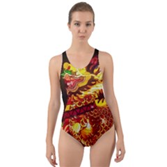 Dragon Lights Cut-out Back One Piece Swimsuit