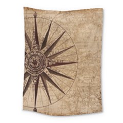 Vintage Compass Medium Tapestry by WensdaiAmbrose