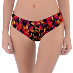 Red Floral Collage Print Design 2 Reversible Classic Bikini Bottoms by dflcprintsclothing