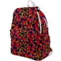 Red Floral Collage Print Design 2 Top Flap Backpack View1