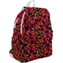 Red Floral Collage Print Design 2 Top Flap Backpack View2