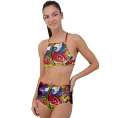 Dragon Lights Centerpiece High Waist Tankini Set