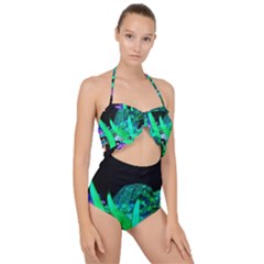 Dragon Lights Turtle Scallop Top Cut Out Swimsuit by Riverwoman