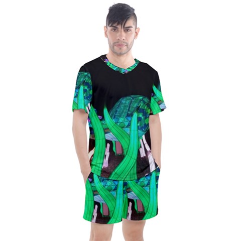 Dragon Lights Turtle Men s Mesh Tee And Shorts Set by Riverwoman