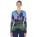 Lurie Garden Salvia River V-Neck Long Sleeve Top View1