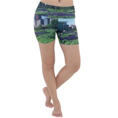 Lurie Garden Salvia River Lightweight Velour Yoga Shorts by Riverwoman