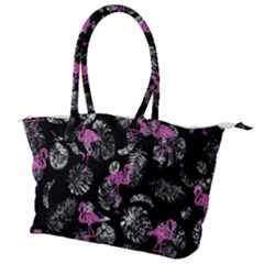 Flamingo Pattern Canvas Shoulder Bag by Valentinaart