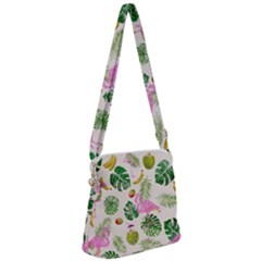 Flamingo Pattern Zipper Messenger Bag by Valentinaart