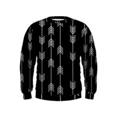 Black And White Abstract Pattern Kids  Sweatshirt by Valentinaart
