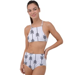 Black And White Abstract Pattern High Waist Tankini Set by Valentinaart