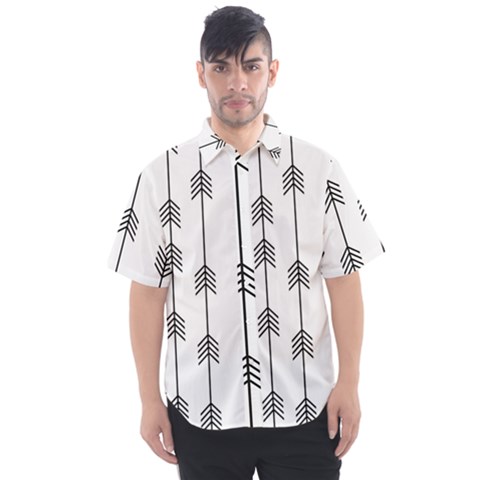 Black And White Abstract Pattern Men s Short Sleeve Shirt by Valentinaart