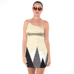 Geometric Landscape One Soulder Bodycon Dress