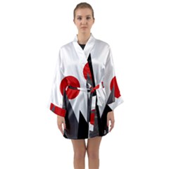 Geometric Landscape Long Sleeve Kimono Robe by Valentinaart