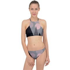 Geometric Landscape Racer Front Bikini Set