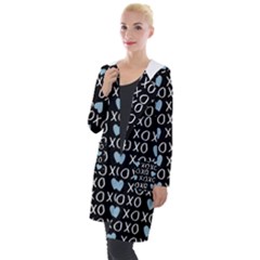 Xo Valentines Day Pattern Hooded Pocket Cardigan by Valentinaart