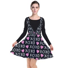Xo Valentines Day Pattern Plunge Pinafore Dress by Valentinaart