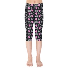 Xo Valentines Day Pattern Kids  Capri Leggings  by Valentinaart