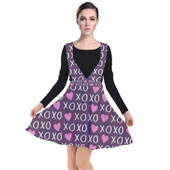 Xo Valentines Day Pattern Plunge Pinafore Dress by Valentinaart